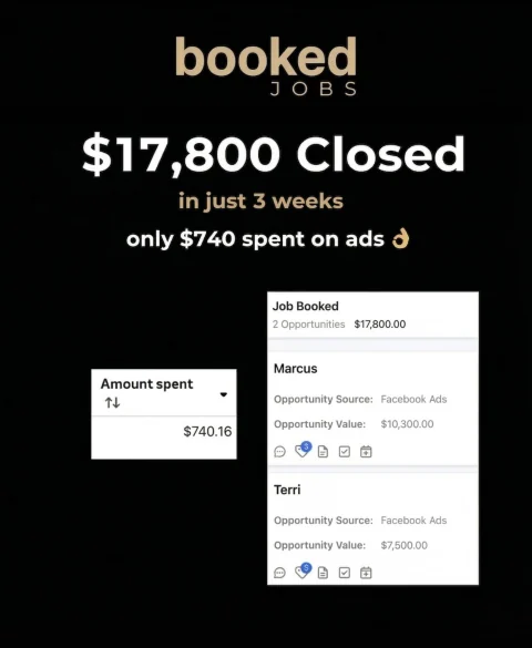 Client result showing $17,800 closed