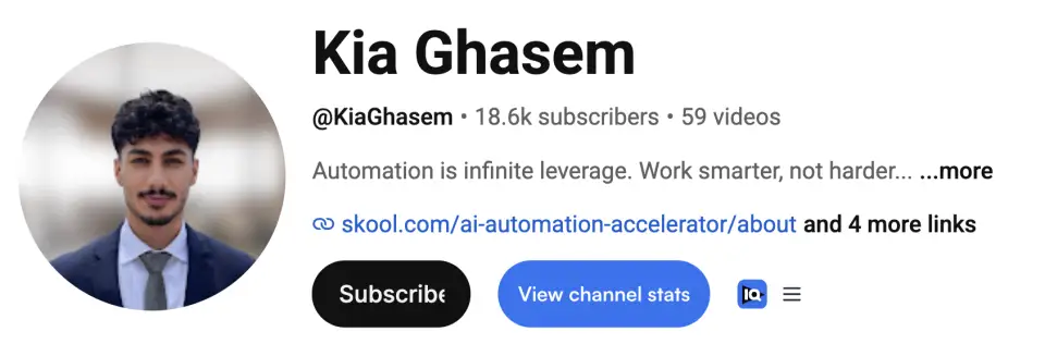 Kia Ghasem YouTube channel