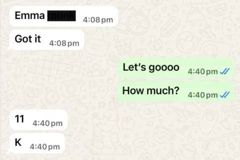 Client message confirming an $11,000 job